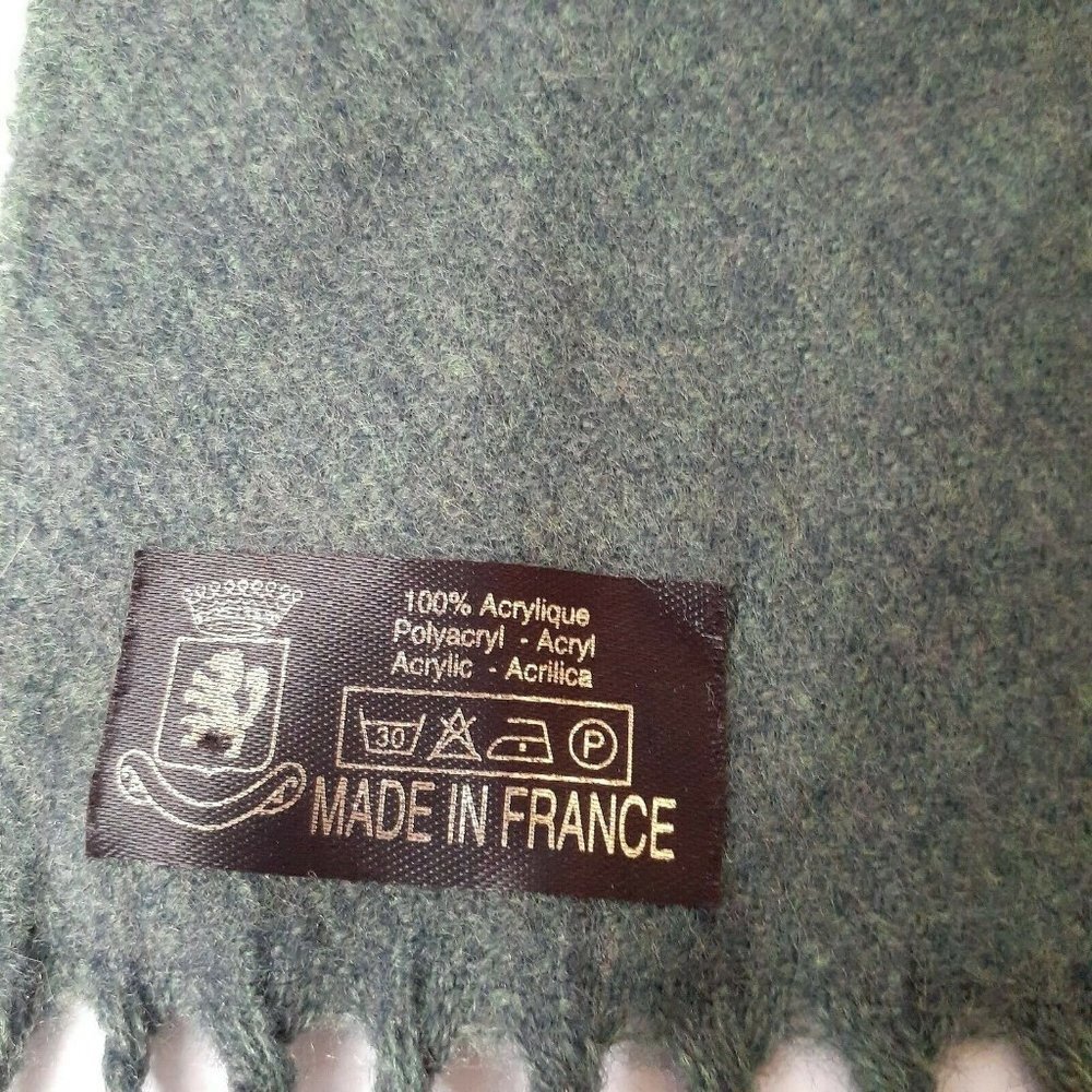 Pine Green Tasseled Scarf Basic Solid Long Rectan… - image 3